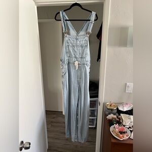 Gap Ultrasoft Light Blue Denim Wide Leg Overalls